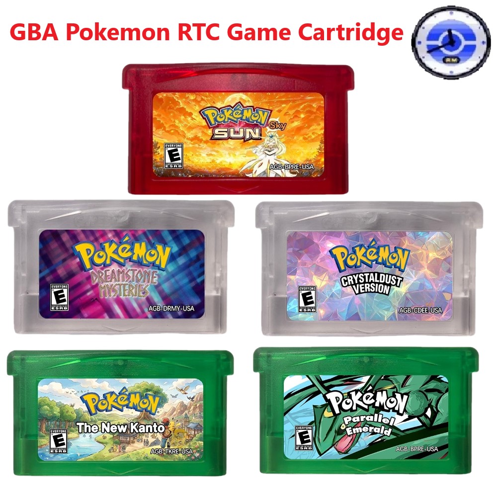 Rom Cartridge Flash - GBA RTC Pokemon Dreamstone Mysteries,Crystal Dust