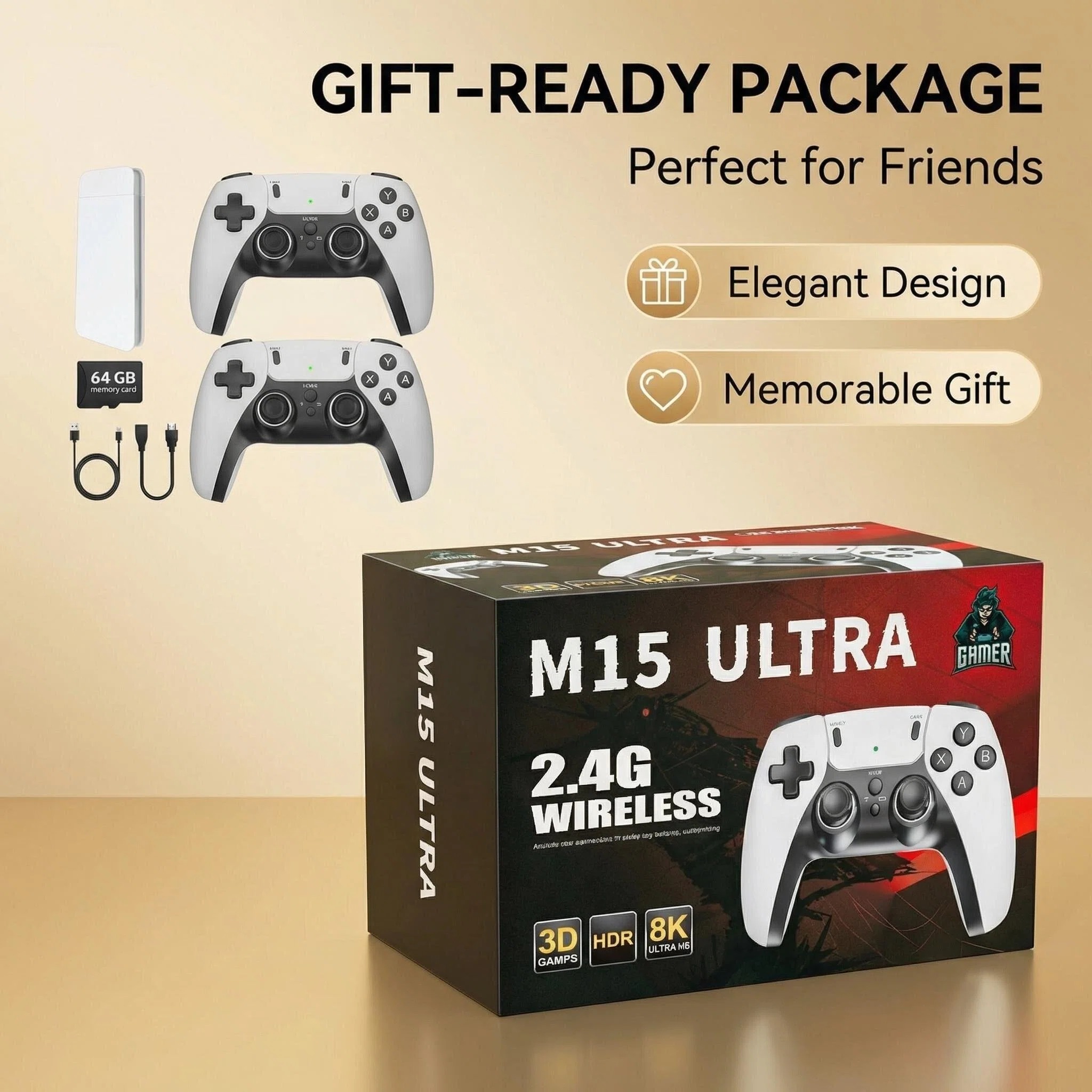 Retro Gaming Art - M15 Ultra 2.4G Wireless Game Stick