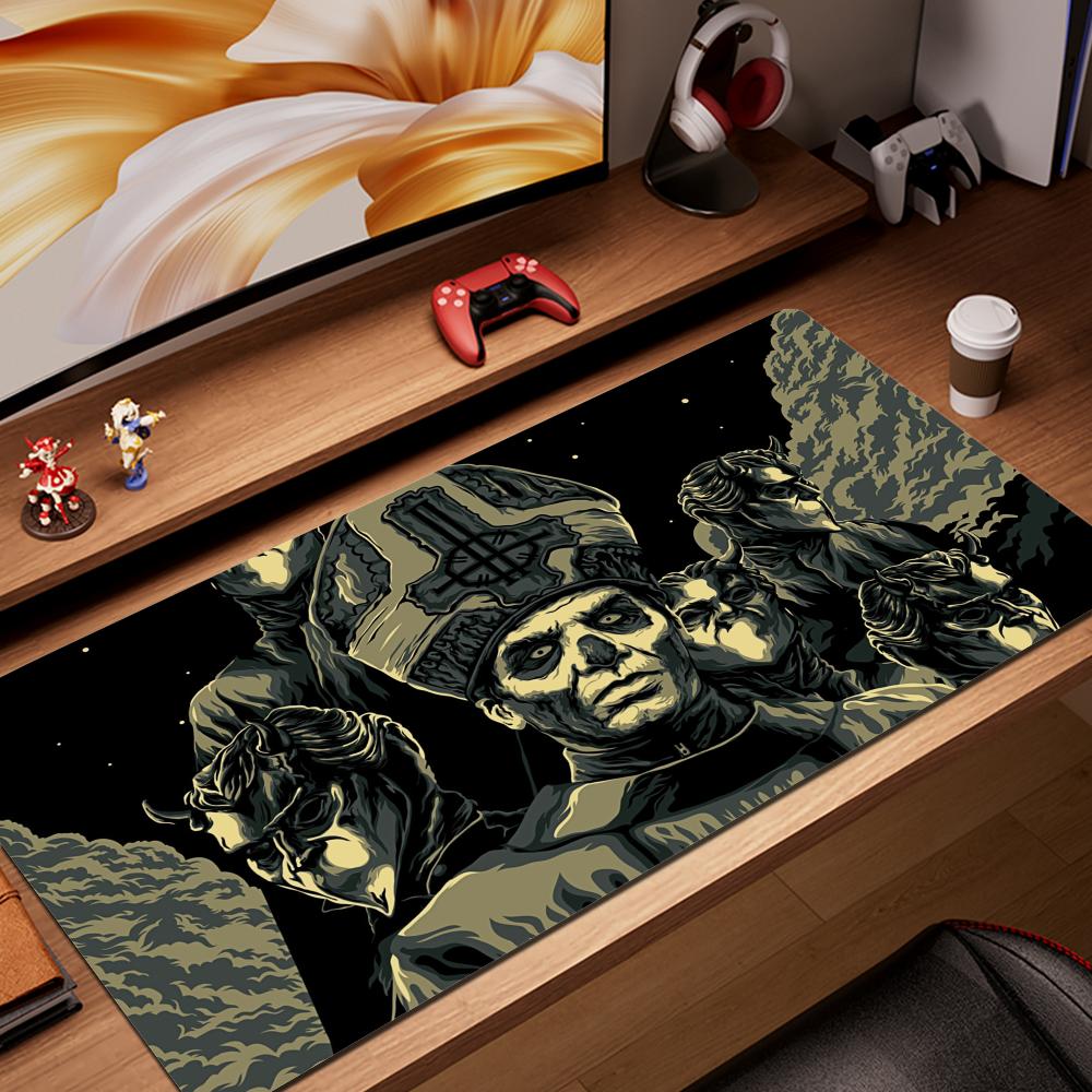 Retro Gaming Art - Ghost Heavy Metal Band Mousepad Large