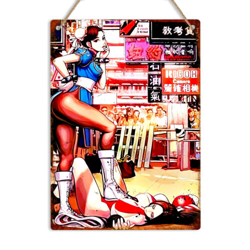 Retro Gaming Art - Chun Li Retro Gaming Metal Wall