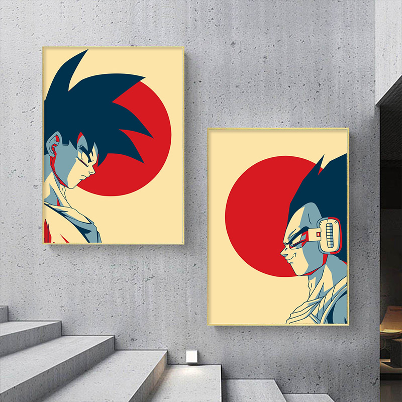Retro Gaming Art - Classic Japanese Anime Surrounding Dragon Ball