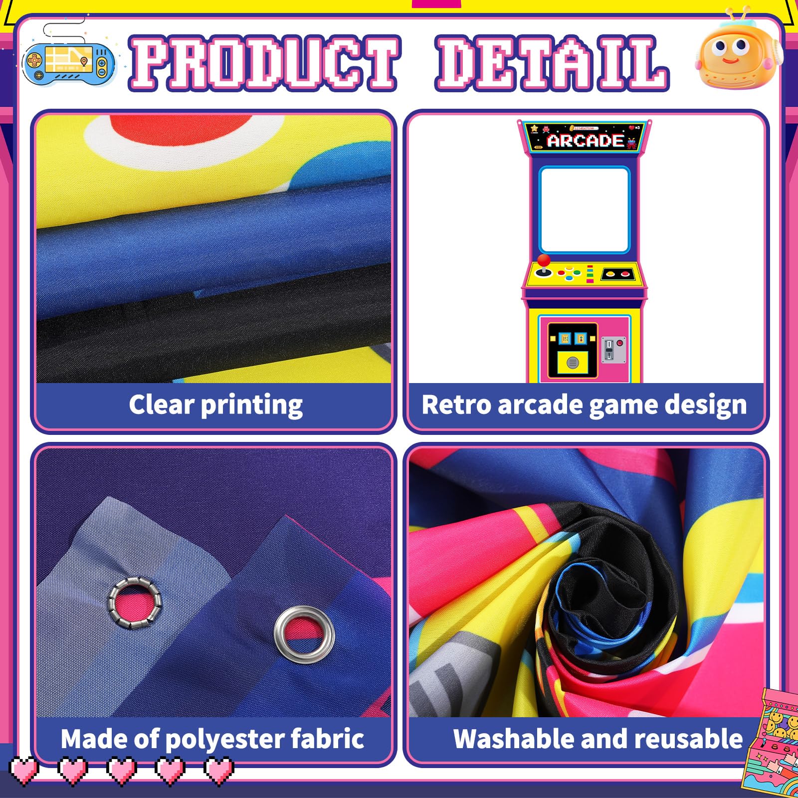 Retro Video Gaming Fabric Arca - Retro Gaming Decor recension och pris