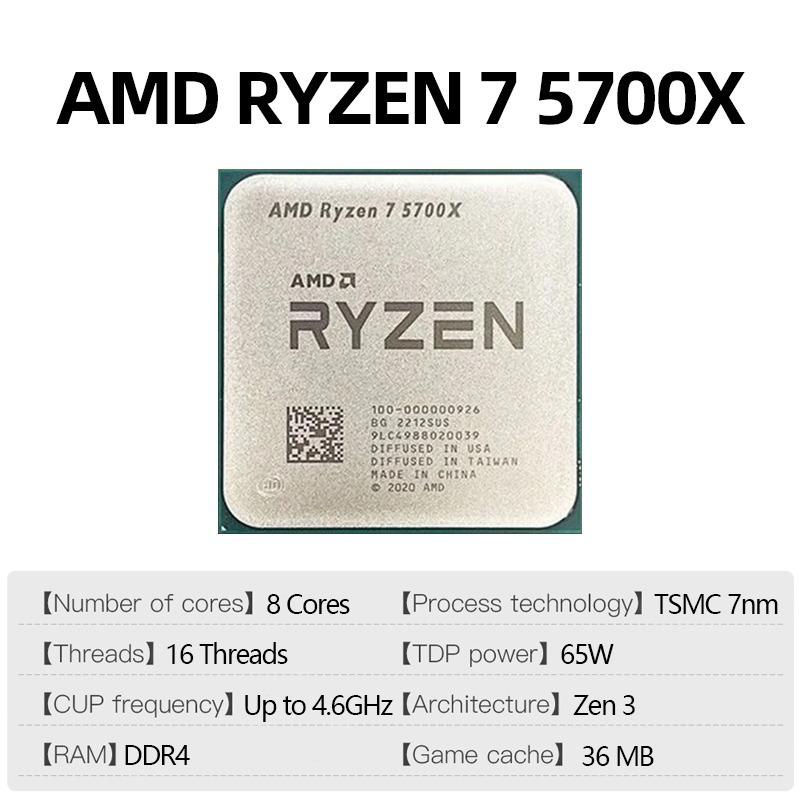 AMD Ryzen 7 5700X 8 Core 16 Th - Amd Cpu Ryzen 7 recension och pris