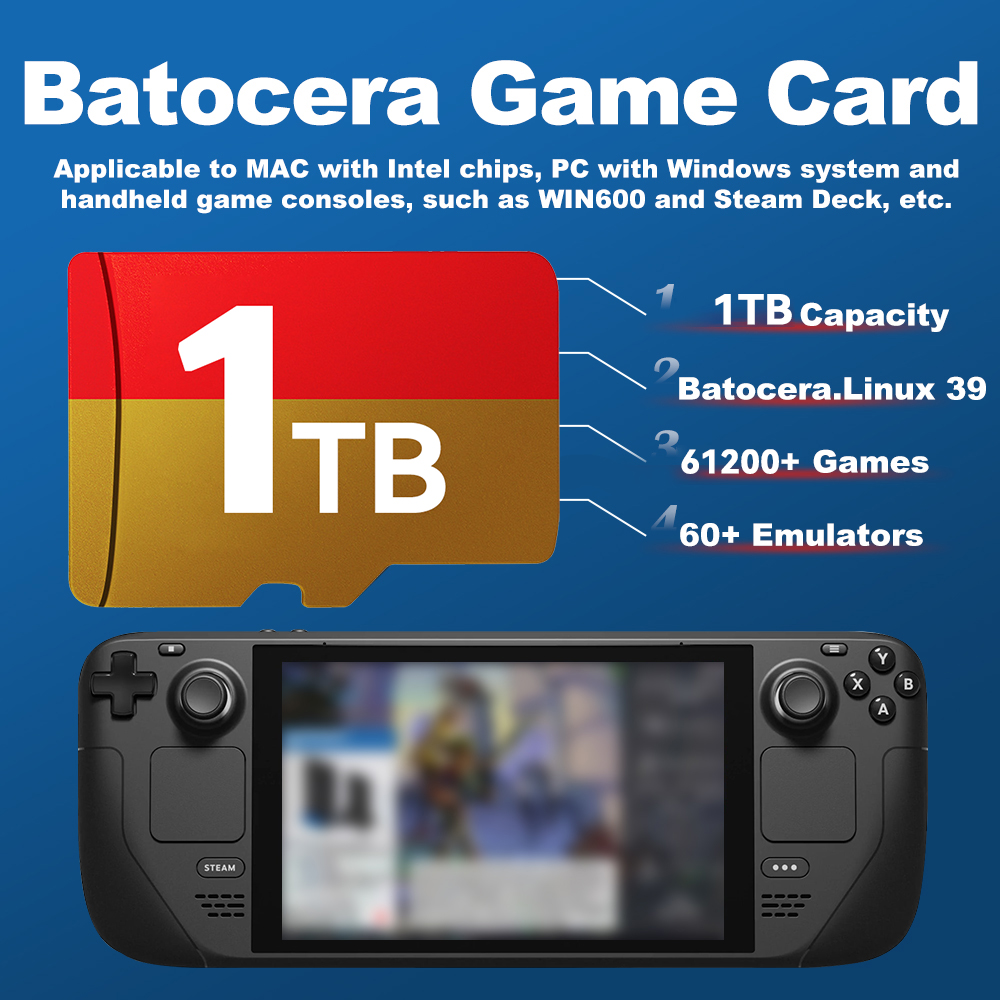 1TB Game TF Card for Steam Dec - Retro Gaming Batocera recension och pris