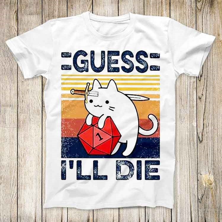 Cute Cat Guess I Ll Die D&D Vi - Retro Gaming Style recension och pris