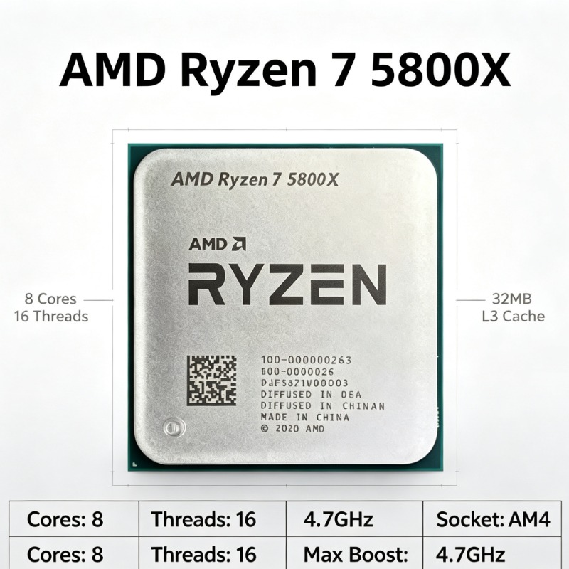 AMD Ryzen 7 5800X For AM4 Seri - Amd Cpu Ryzen 7 recension och pris