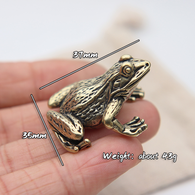 Metal Brass Frog Miniature Fig - Retro Gaming Decor recension och pris